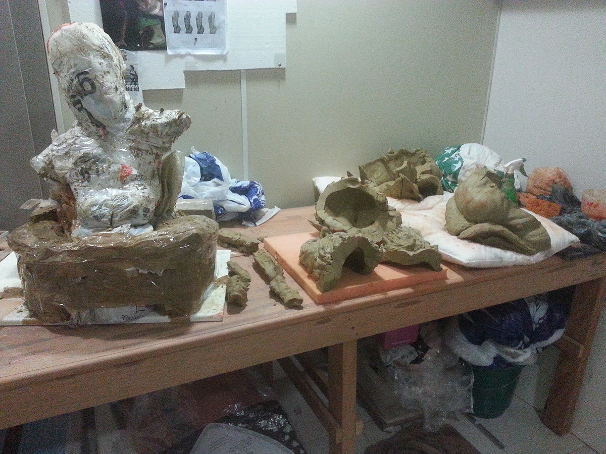 ceramic ceramica sculpture escultura terracota poseidon Netuno neptune argila