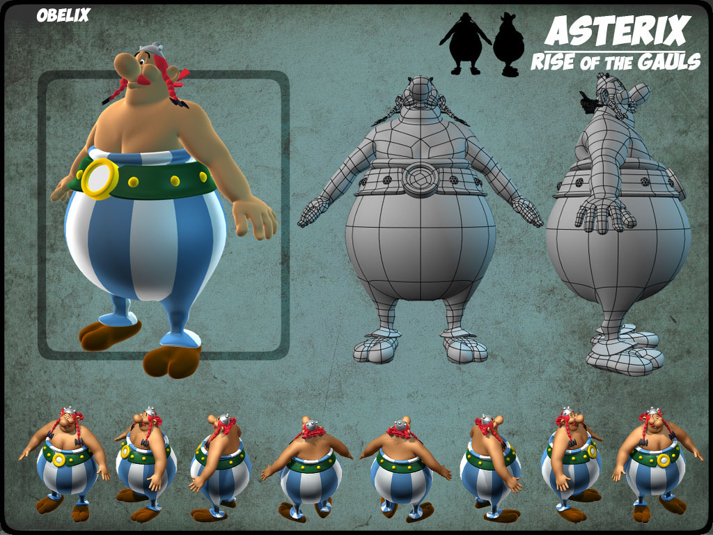 Asterix cartoon character 3D browsergame lightwave3d