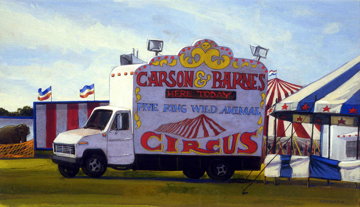 Adobe Portfolio Circus tents Carnival Midway elephants Fair plein air