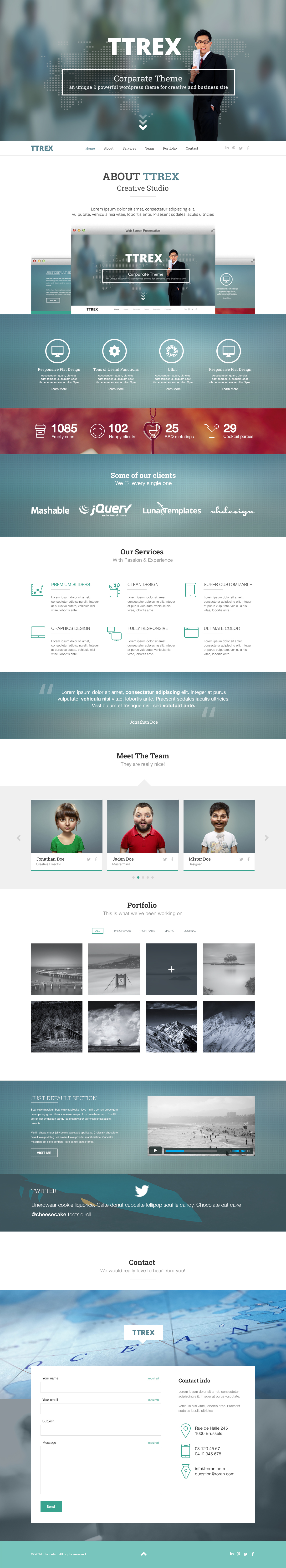 psd Theme template One Page portfolio graphics design Web Desig