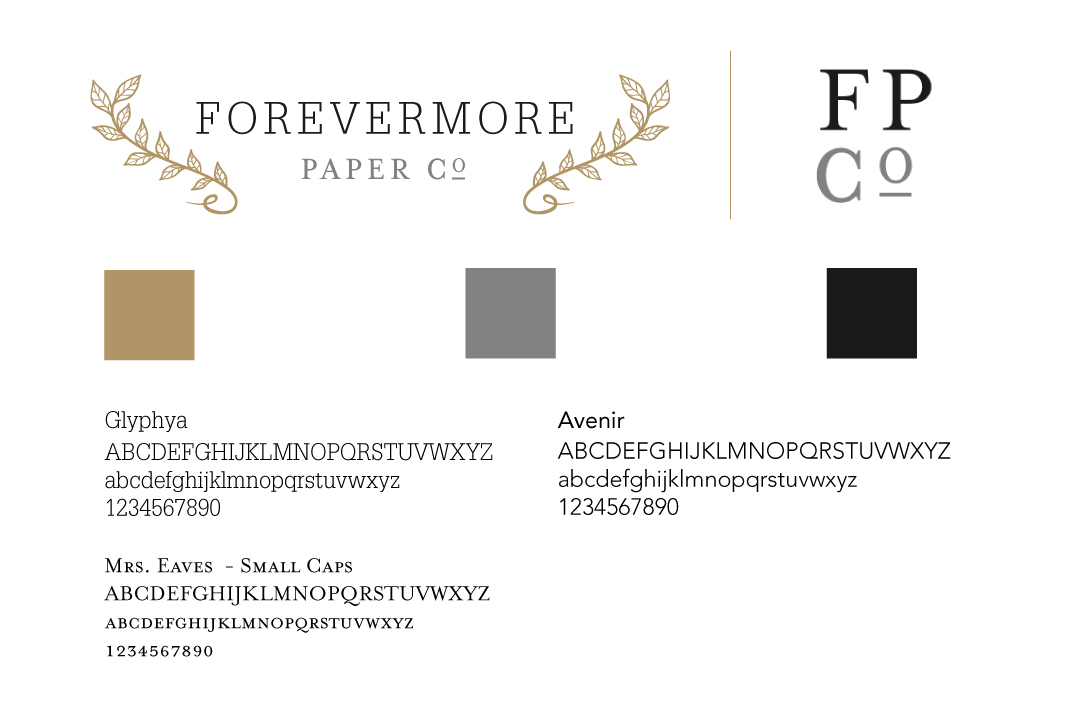 forevermore paper co fpco branding  invitations Stationary design