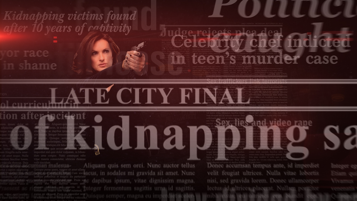 law & order svu Special Victims Unit Mariska Hargitay Dick Wolf headlines newspapers on-air promotions nbc end tag peacock