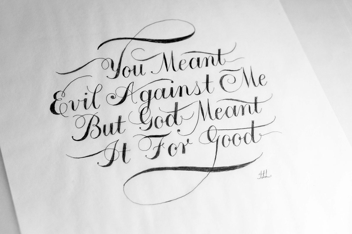 HAND LETTERING hand drawn sketch Script logos Scripture bible black and white pencil