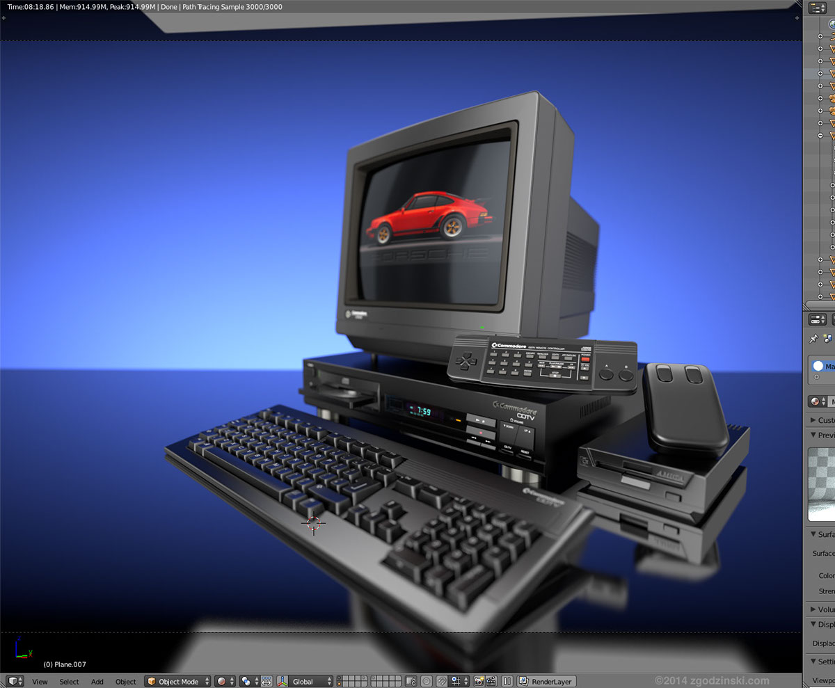 cdtv rendering commodore amiga product shot Packshot 3D blender cycles Retro Computer eighties 80s 90s
