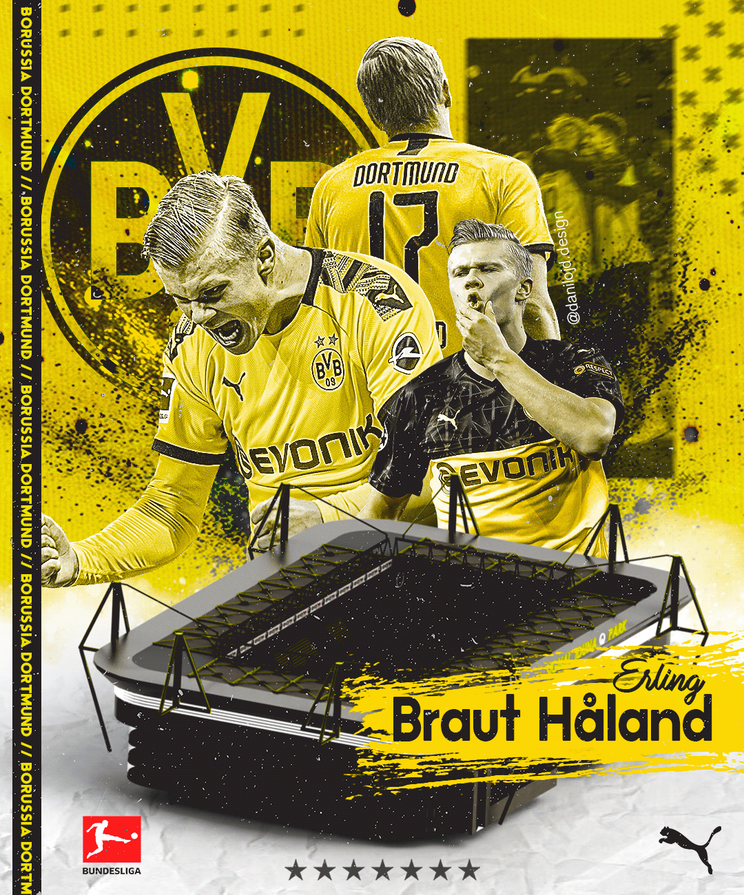 art art direction  Borussia Dortmund design football futbal goal Haaland soccer social media