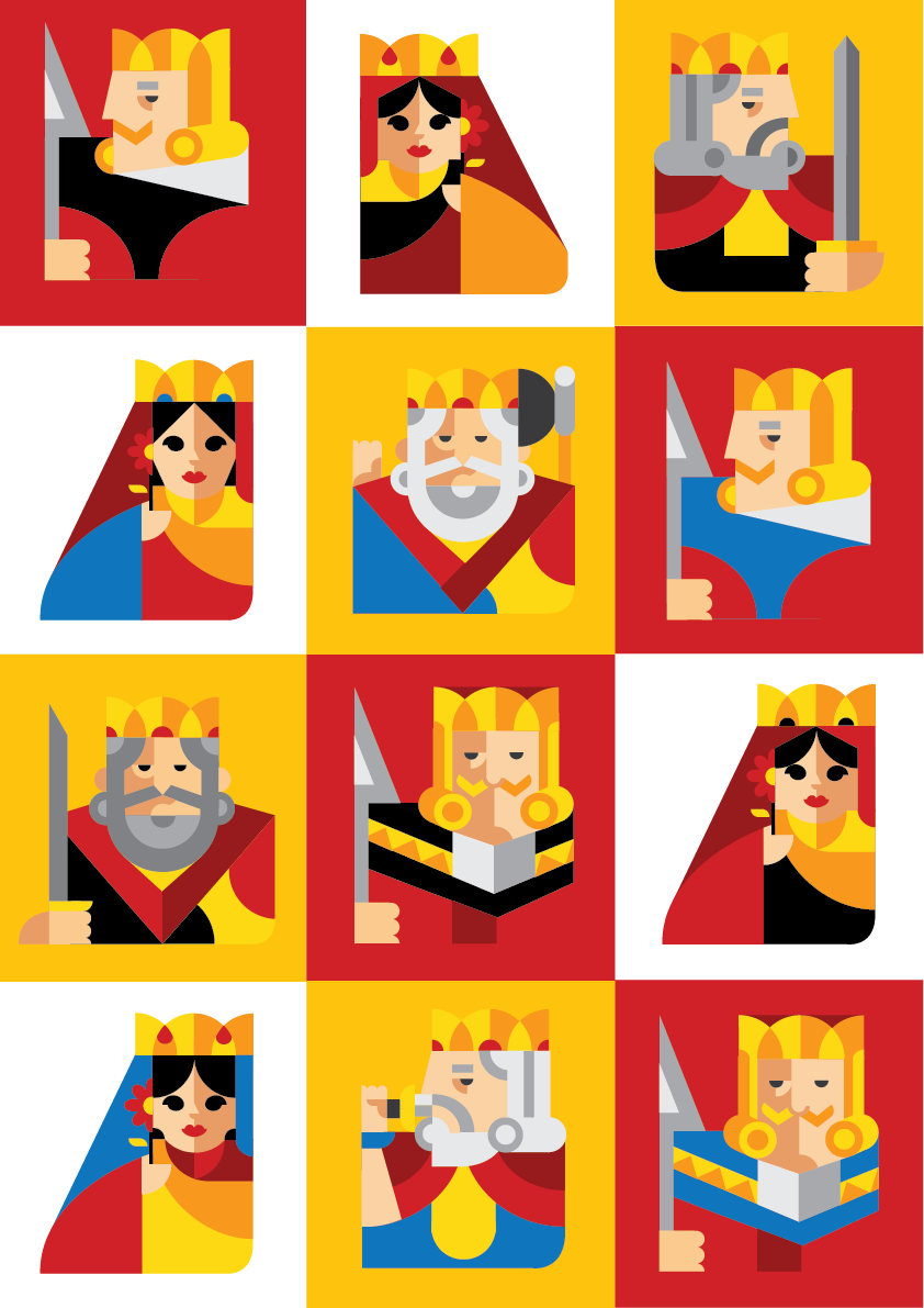 characters design vector app cards Minimalism Pop Art Poker Playing Cards ios #flat #ios7