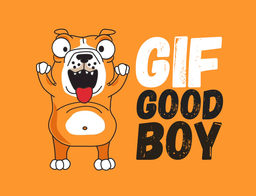 good boy dog DANCE   gif animation  eats twerk happy bulldog stickers