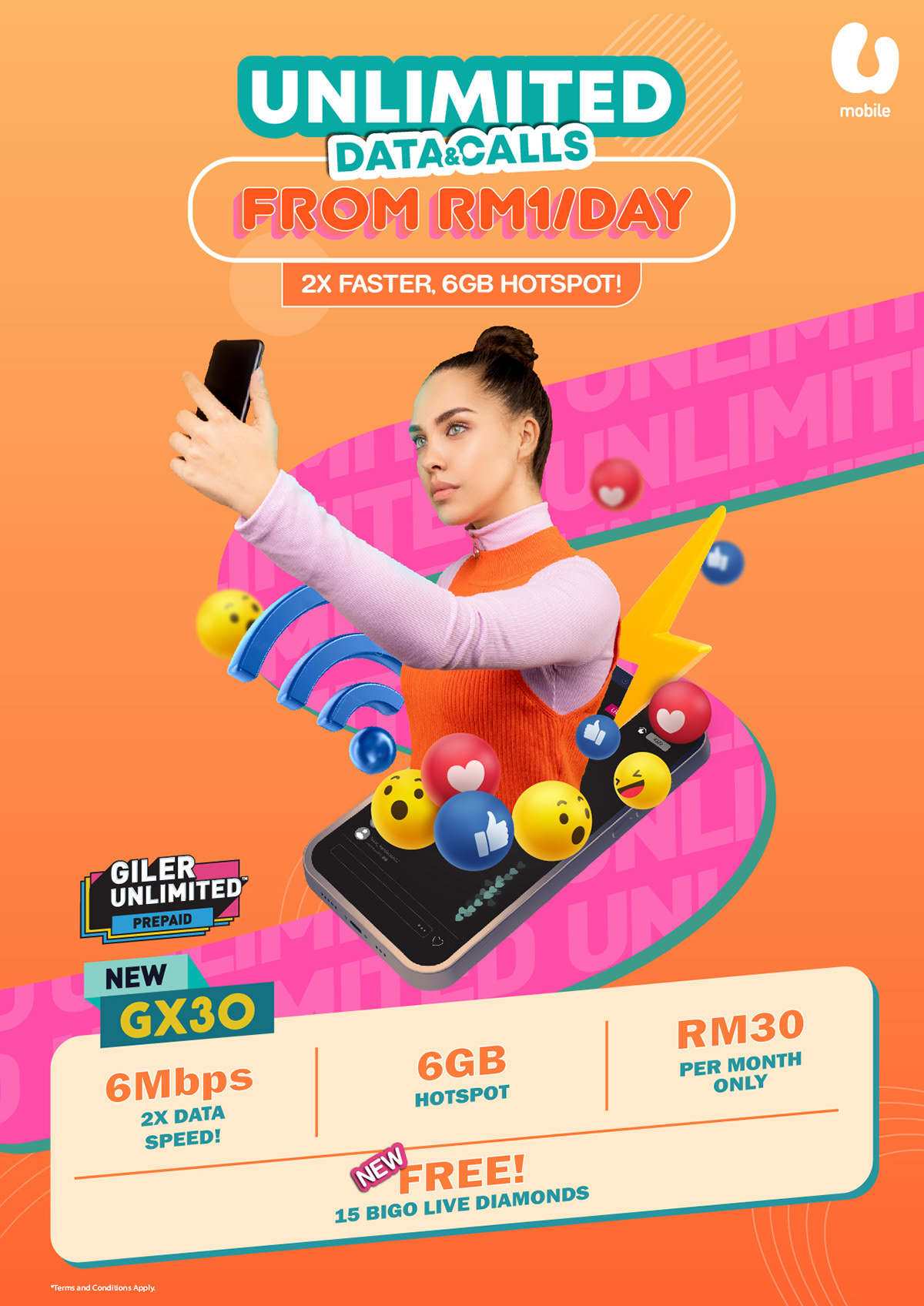 graphicdesign poster telco uMobile Unlimited