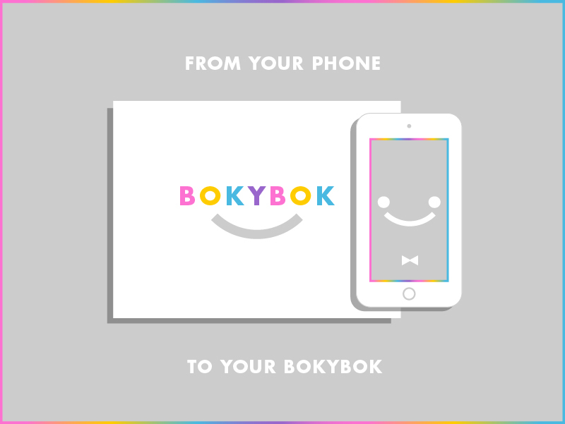 BOKYBOK photobook gift box photos photo smile identity rainbow colorful color colors pantone happy Animated Logo