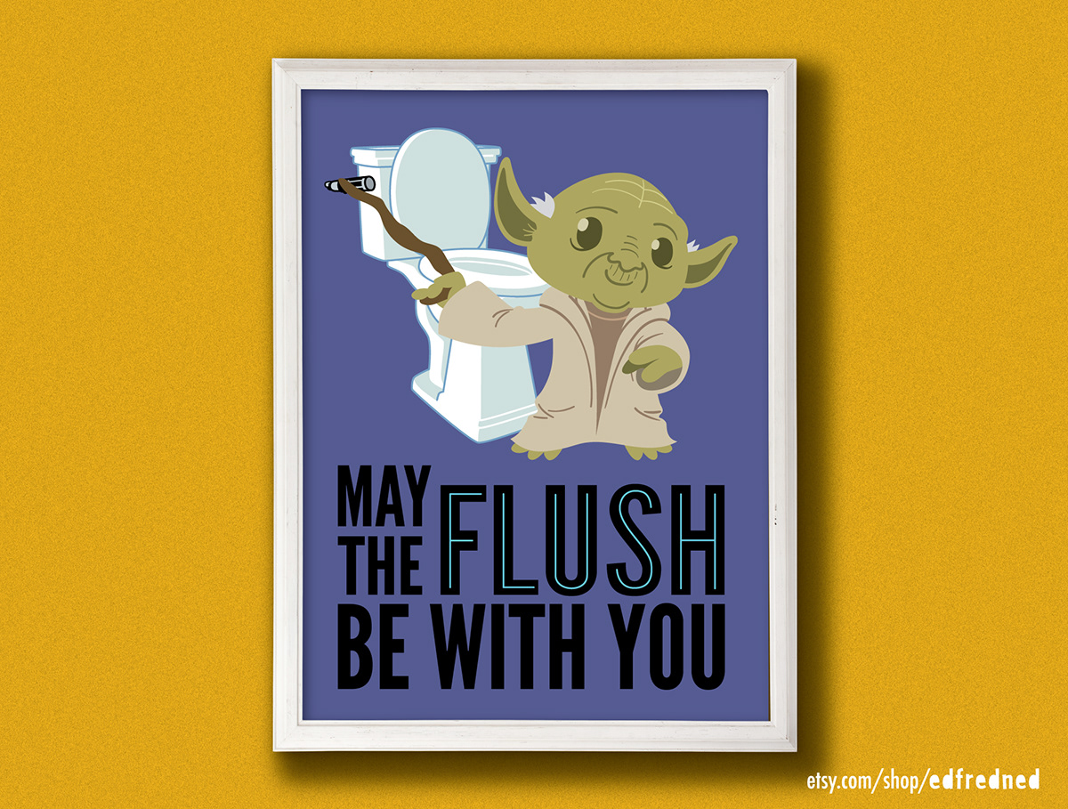 star wars Kids bathroom star wars prints luke skywalker Princess Leia Han Solo yoda Chewbacca prints etsy