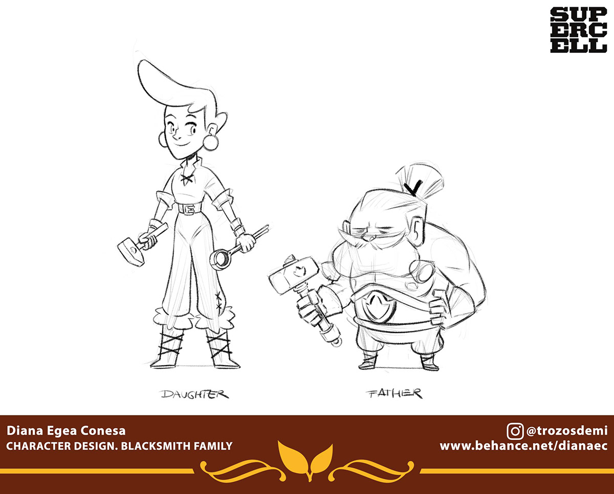 2D cartoon Character design  concept art everdale gameart mobile sketch supercell videogame