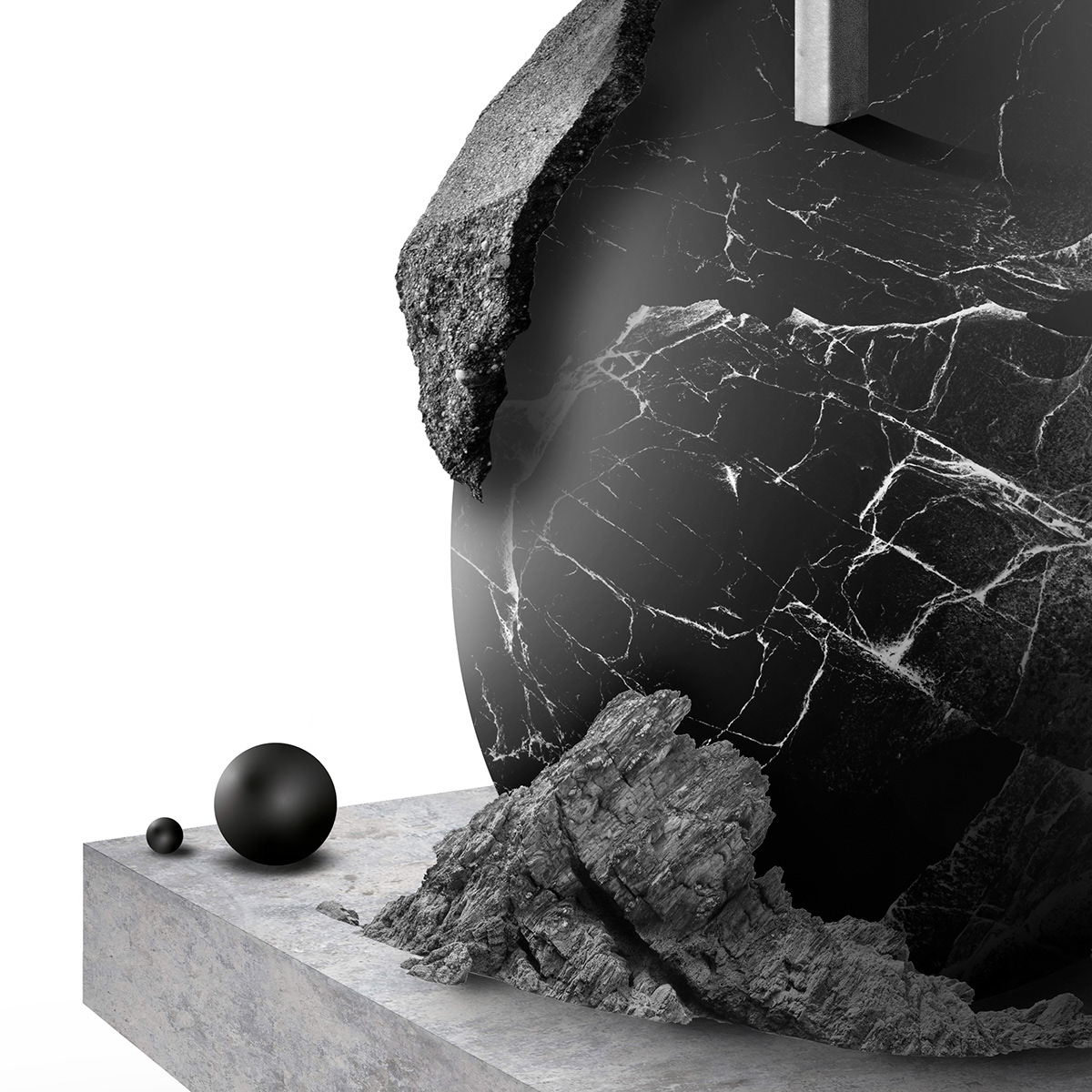 sculpture balance egg photomanipulation black White rock flag Marble levitation