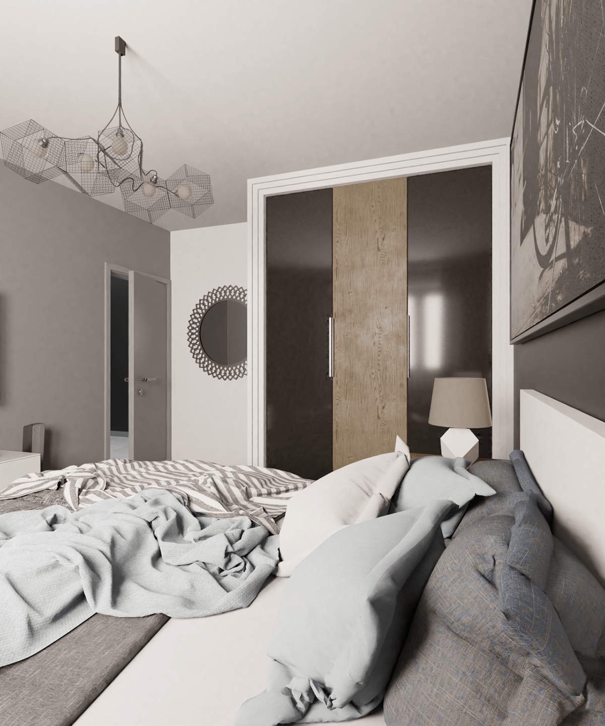 architektura wnętrz bedroom blender graphic 3D Interior interior design  sypialnia Vizualization wizualizacja wnętrze
