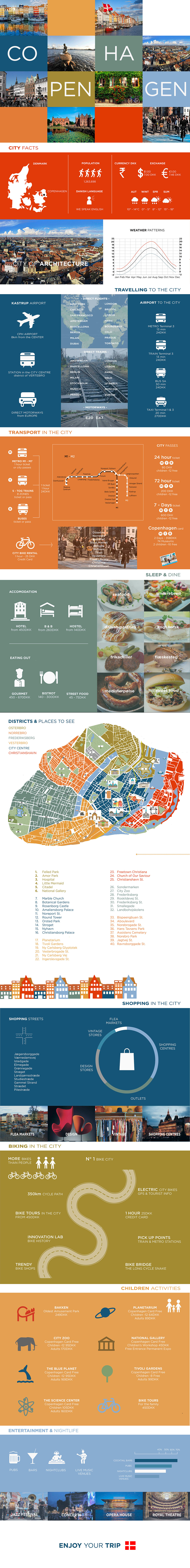 infografica guida città copenhagen onepagesite City Guide Web Guide  Travel infographics