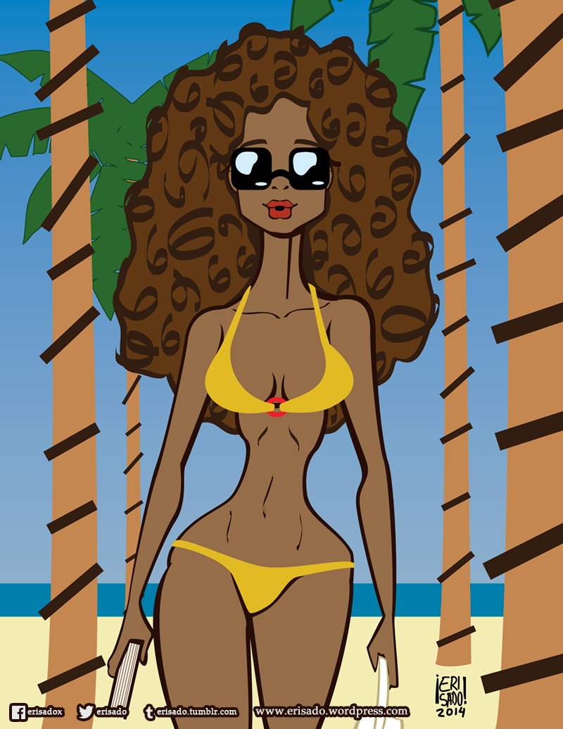 brunette Ethnic woman beach summer summertime