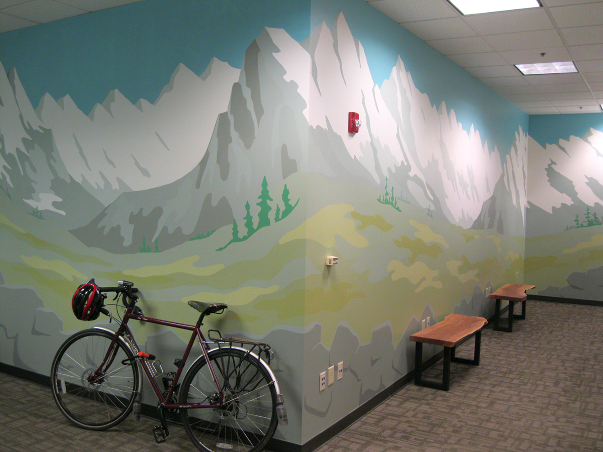 Mural Painting mountain Landscape
