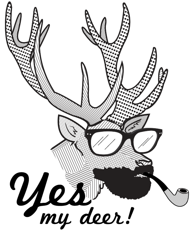 deer Hipster glasses beards funny Fun cartoon art