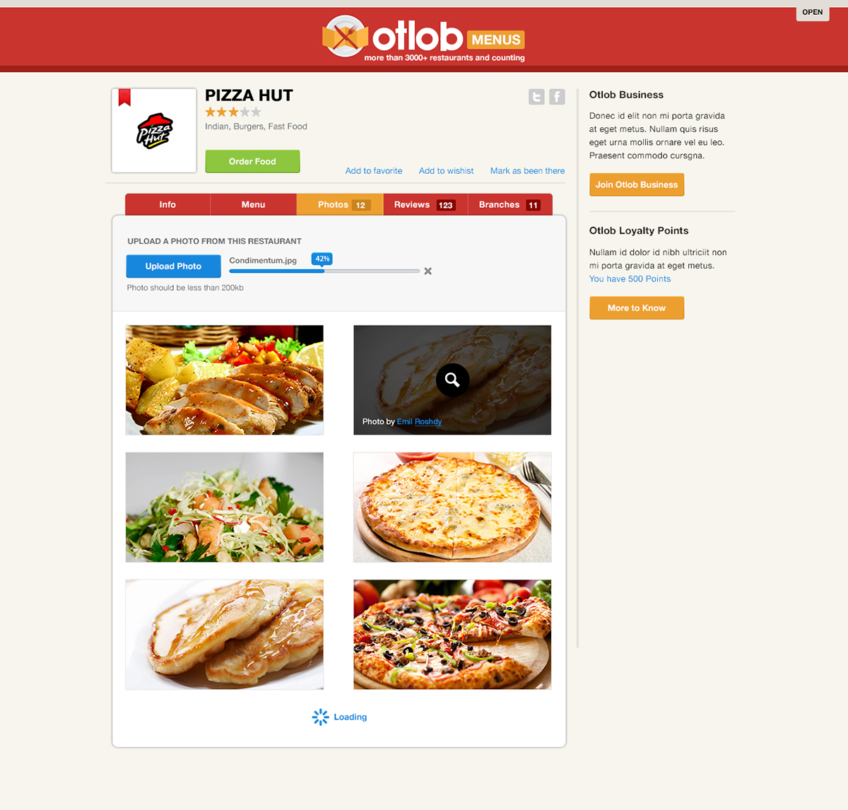Food Ordering Website egypt Otlob ui design ux
