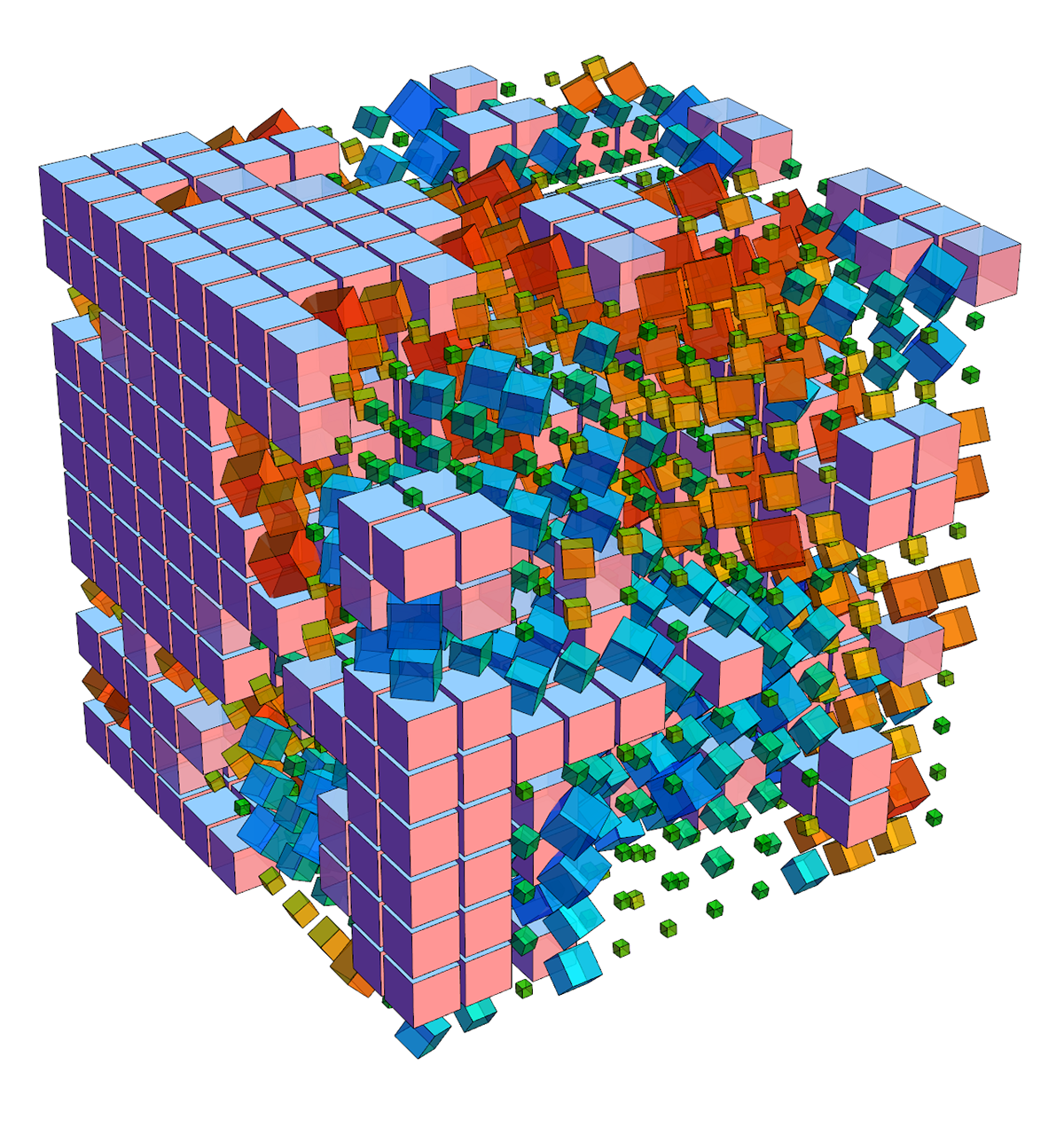 generative 3D cube waves creative coding