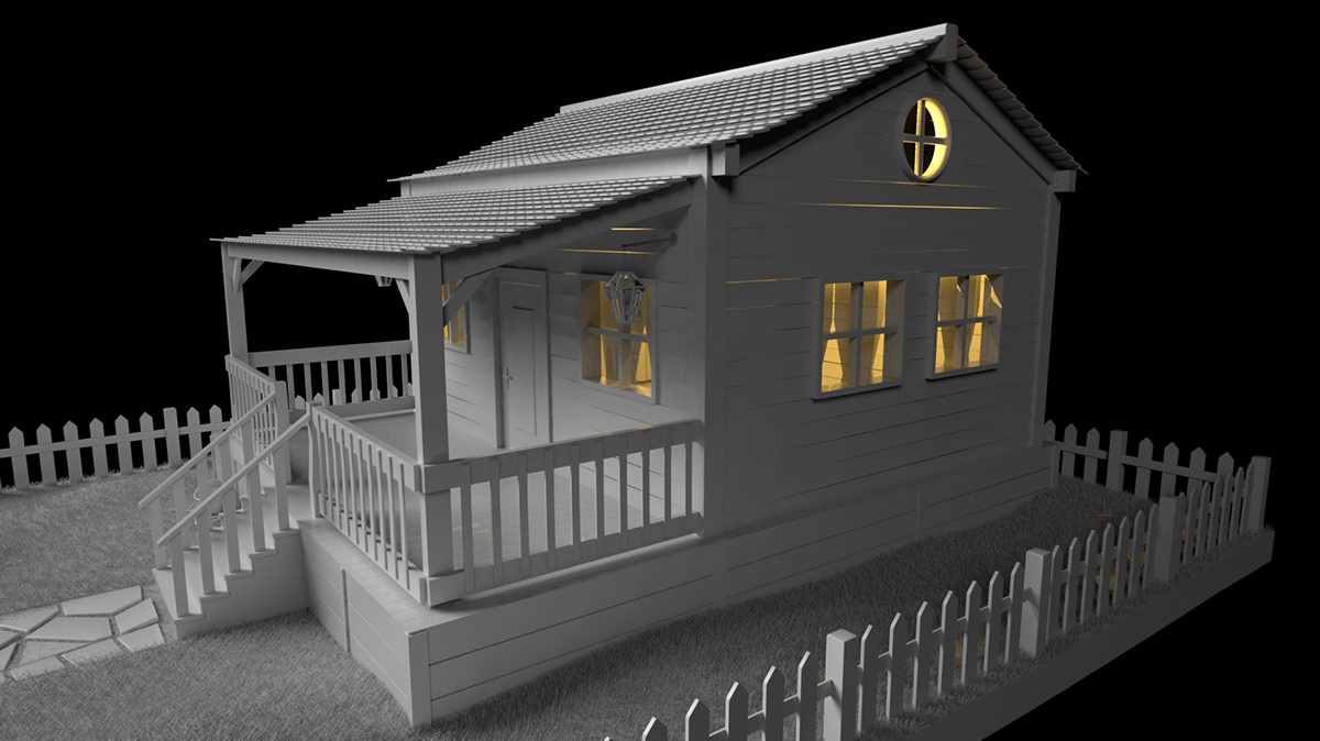 Modelagem 3D 3D modo casa 3d Foundry Modo rodrigo neres casa Low Poly projeto house american house