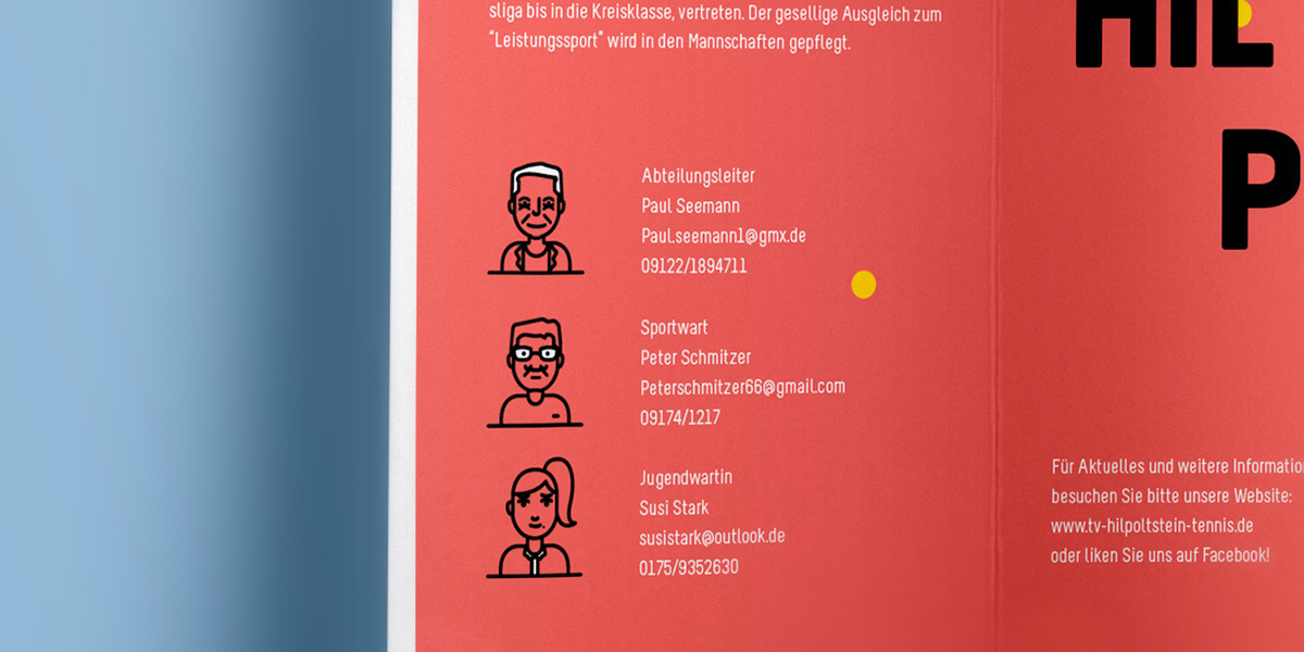 Rebrand rebranding tennis Hilpoltstein court flyer design font flat simple Web clean