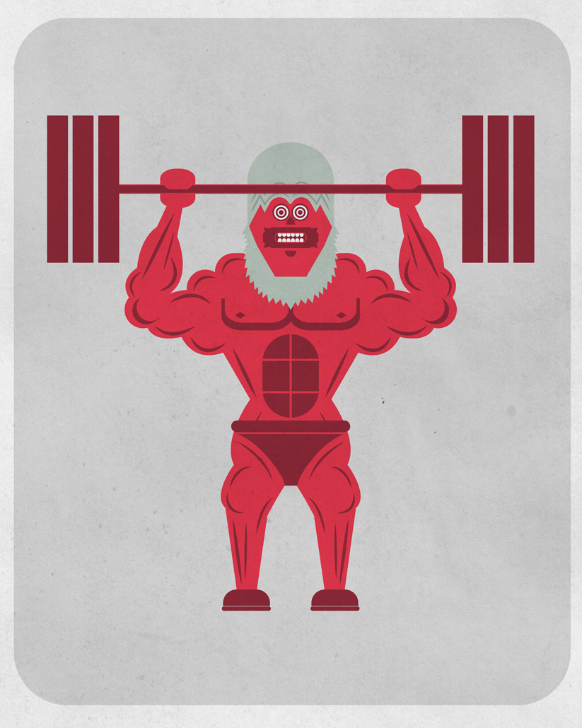 justin southey Icons 2014 icons tech guy weightlifter vector vector illustartion