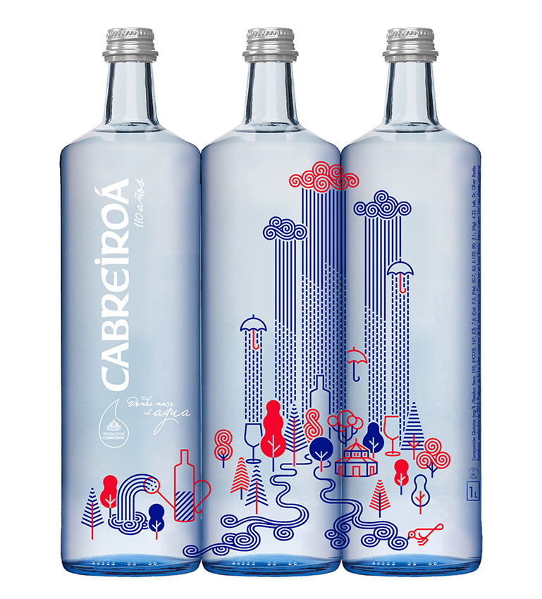 ILLUSTRATION  draw design Packaging bottle water lines lineart