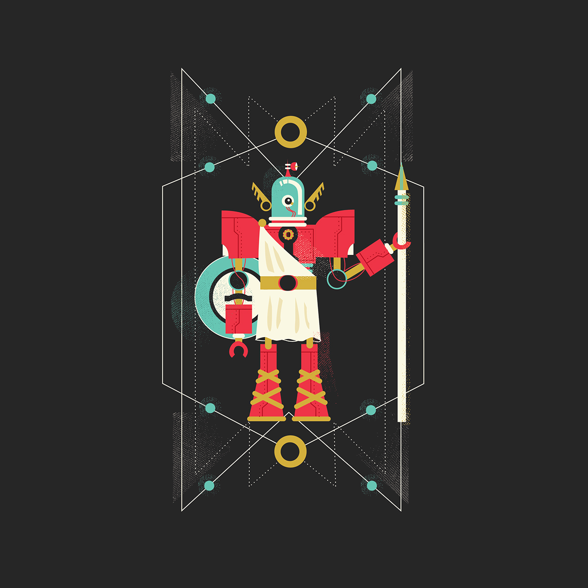 robot greek god Retro FUTURISM futuristic