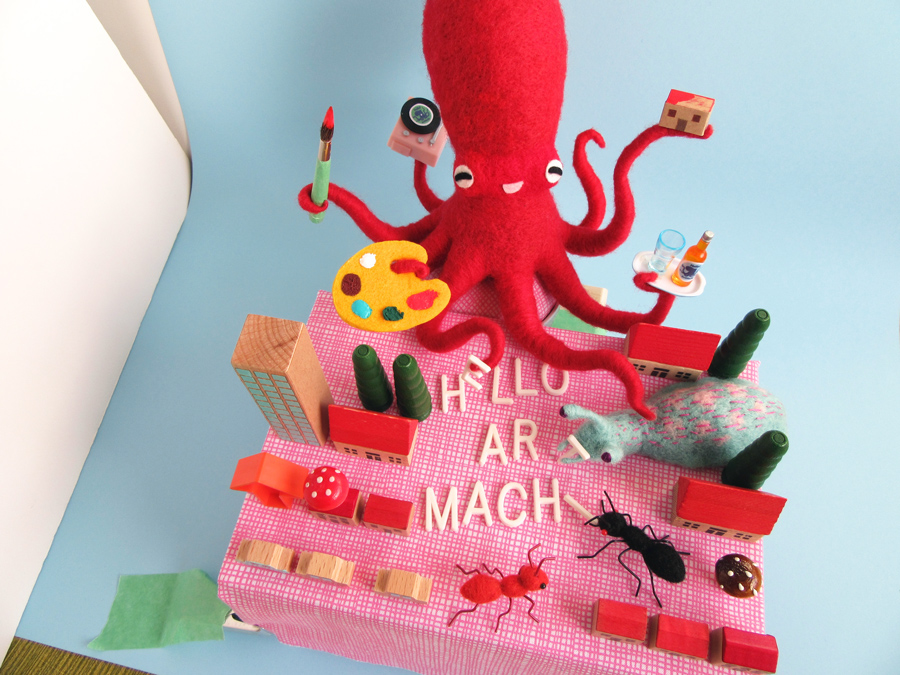 Adobe Portfolio Hello! Art Machi Event Poster 大阪 イベント 梅田 水島ひね ポスター ranbu poster octopus art craft handmade toy needlefelting