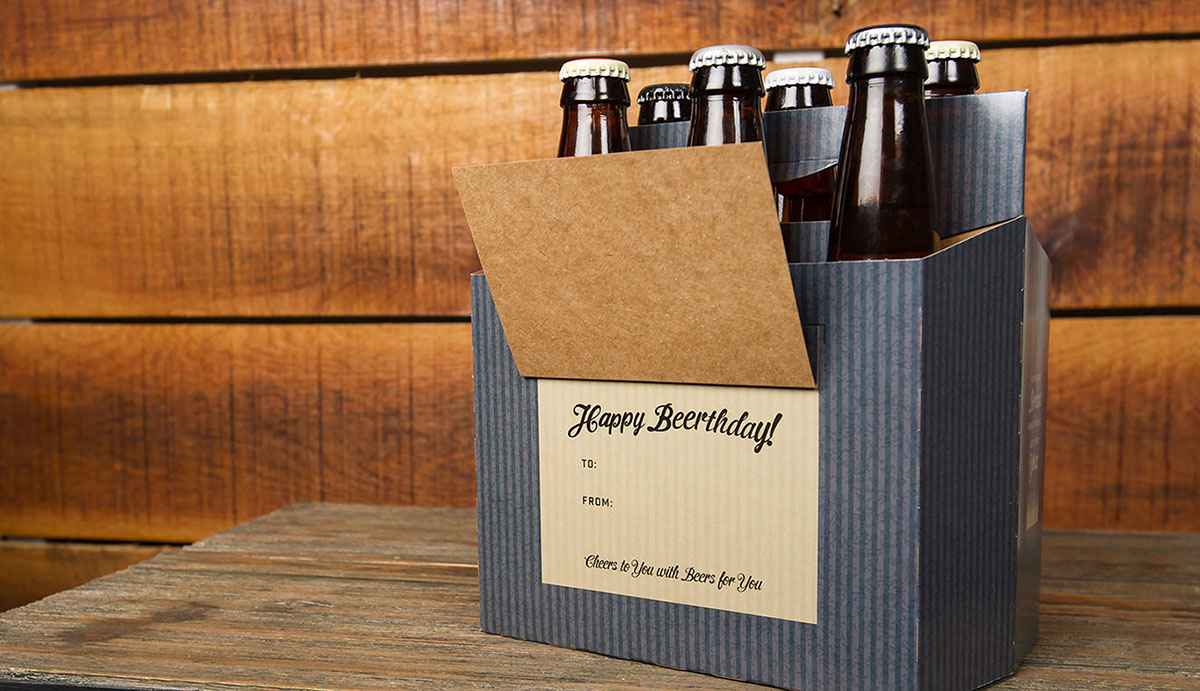 design graphic package six-pack beer beer carrier  craft gift greeting card card personal cheers Holiday Birthday hooray