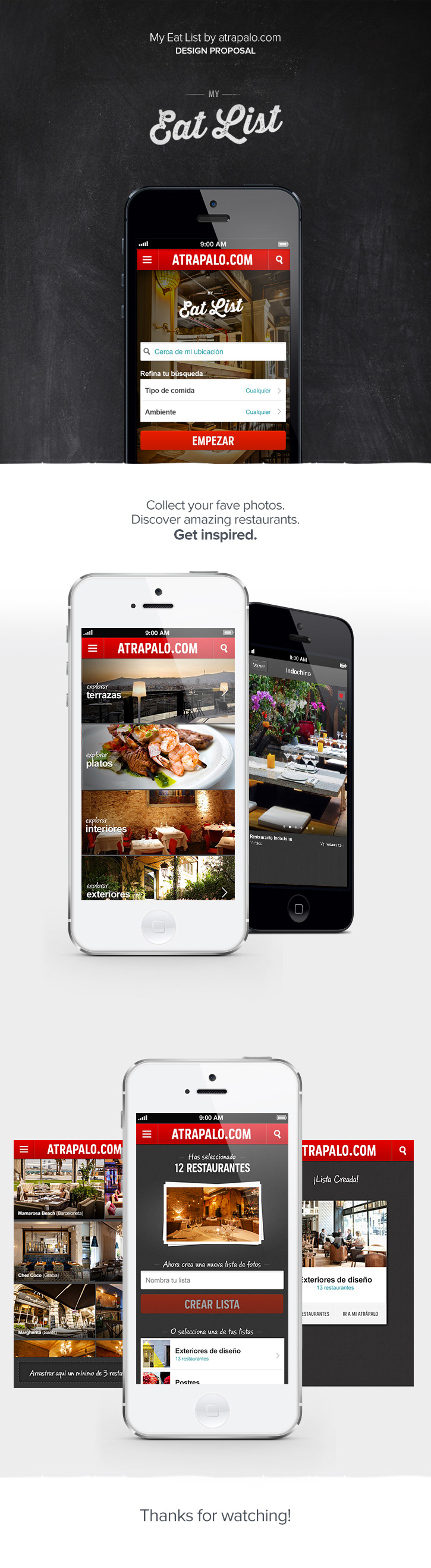 Mobile Interface design visual design restaurants Food 