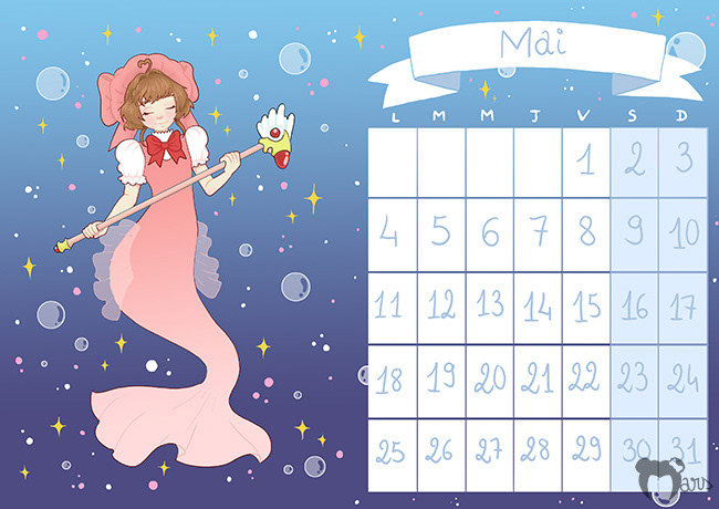mars cardcaptor sakura kawaii cute ILLUSTRATION  calendar Jeunesse draw Drawing  fanart