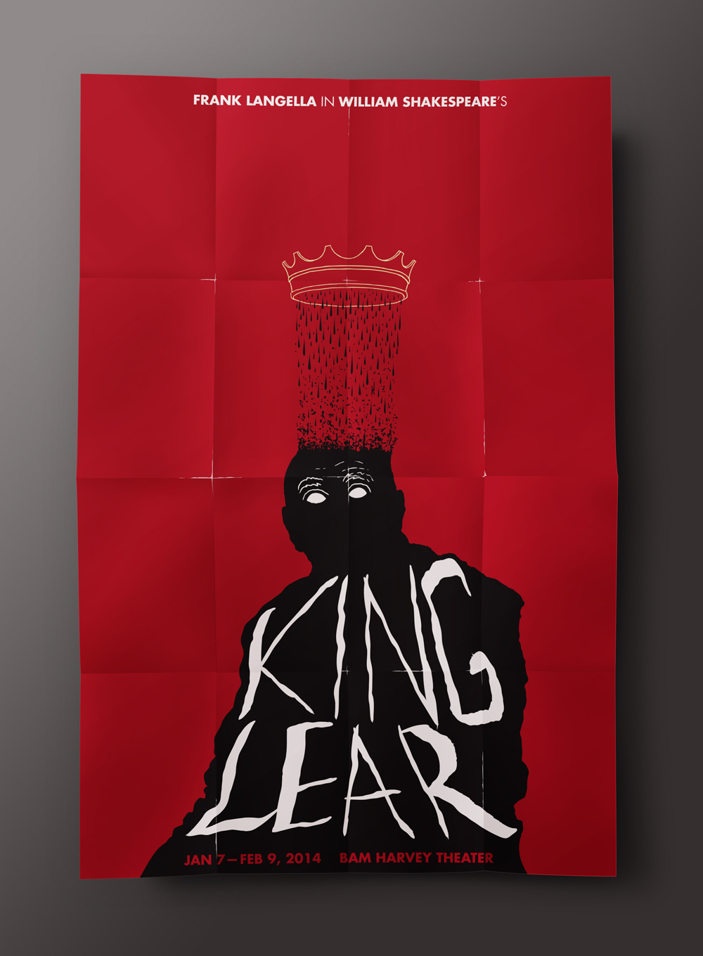 king lear play BAM theater  shakespeare Frank Langela Brooklyn Performance poster