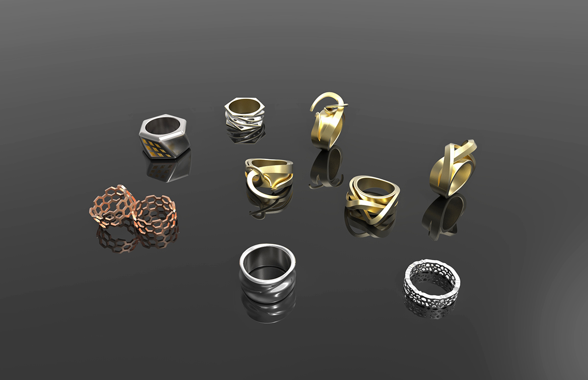 ring jewelry 3dprint 3dprinted Render organic geometric