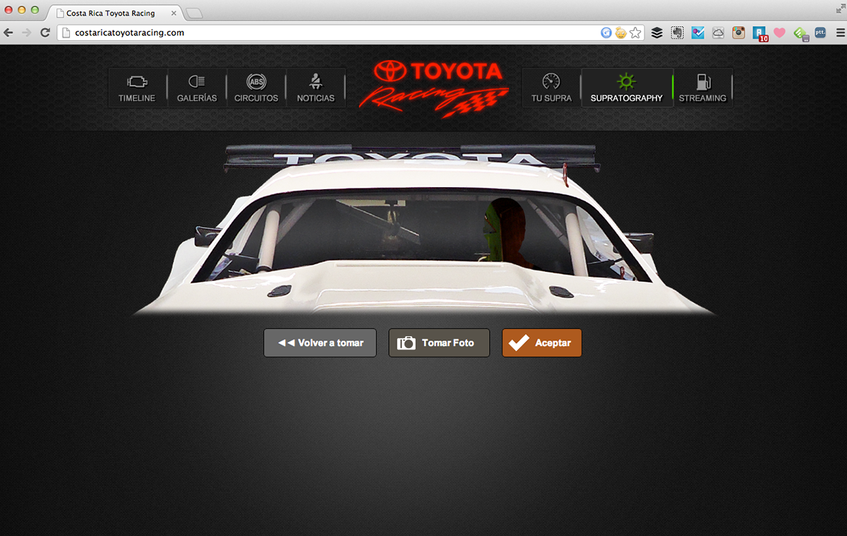 Racing toyota Digital Copywriting interactive Web development
