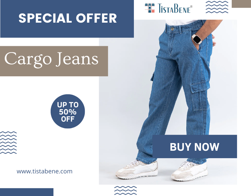 Baggy cargo Jeans Blue Cargo Jeans jeans for men jeans Slim fit white cargo jeans