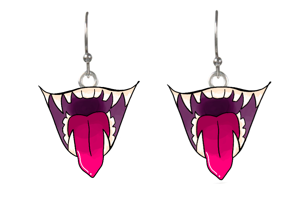monster mouth earring set
