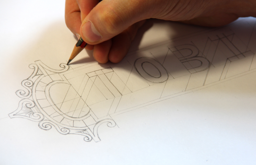 Adobe Portfolio lettering vintage type brand logo banner detailed wip hand drawn roundel