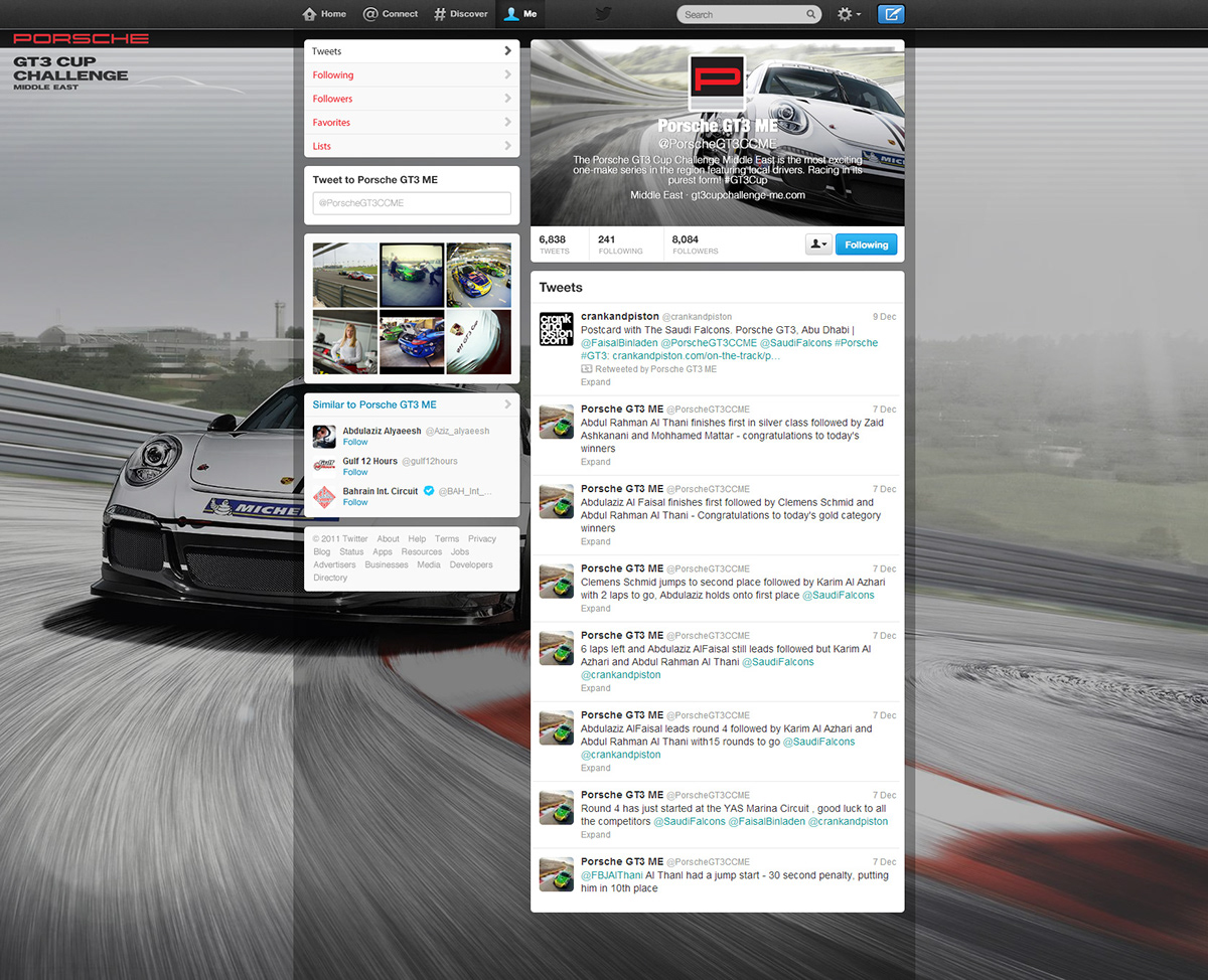 Cars  porsche  gt3  web design  Twitter Page social media
