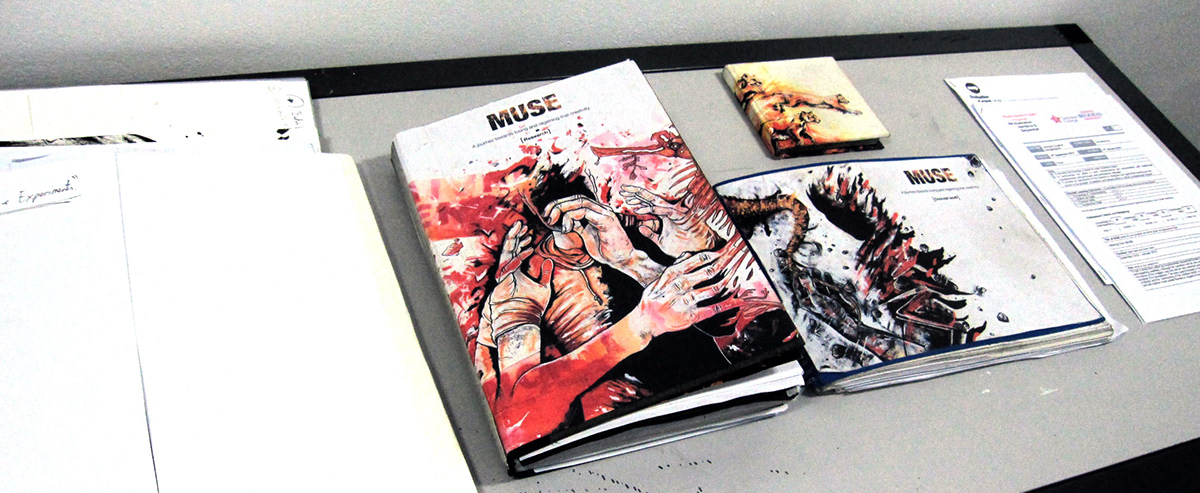 muse abstract book experimental hand made paint editorial Exhibition  3D installation mixed media product  storyboarding art creative