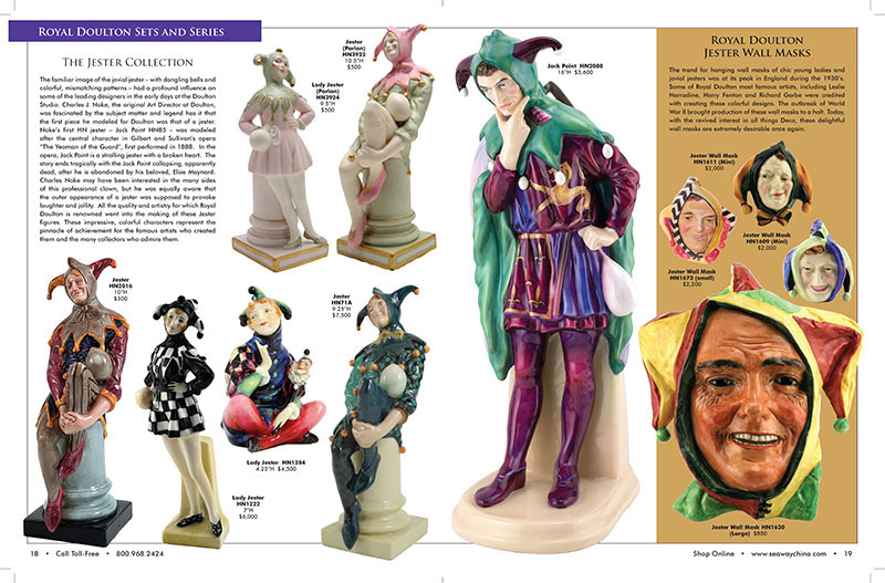 royal doulton figurines gifts seaway china company jester Lady figures