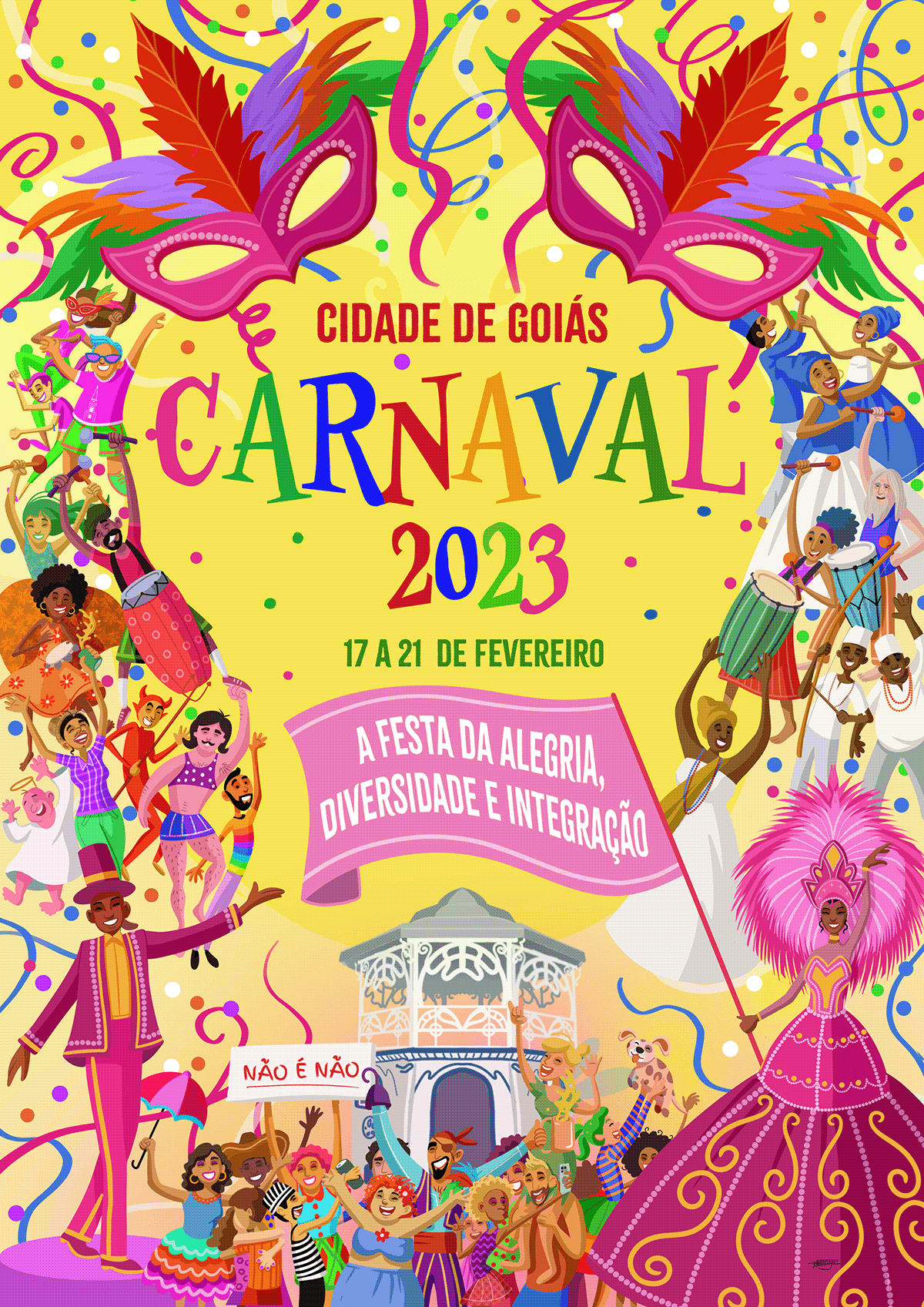 Advertising  banner Carnaval DigitalIllustration digitalpainting festival ILLUSTRATION  party photoshop