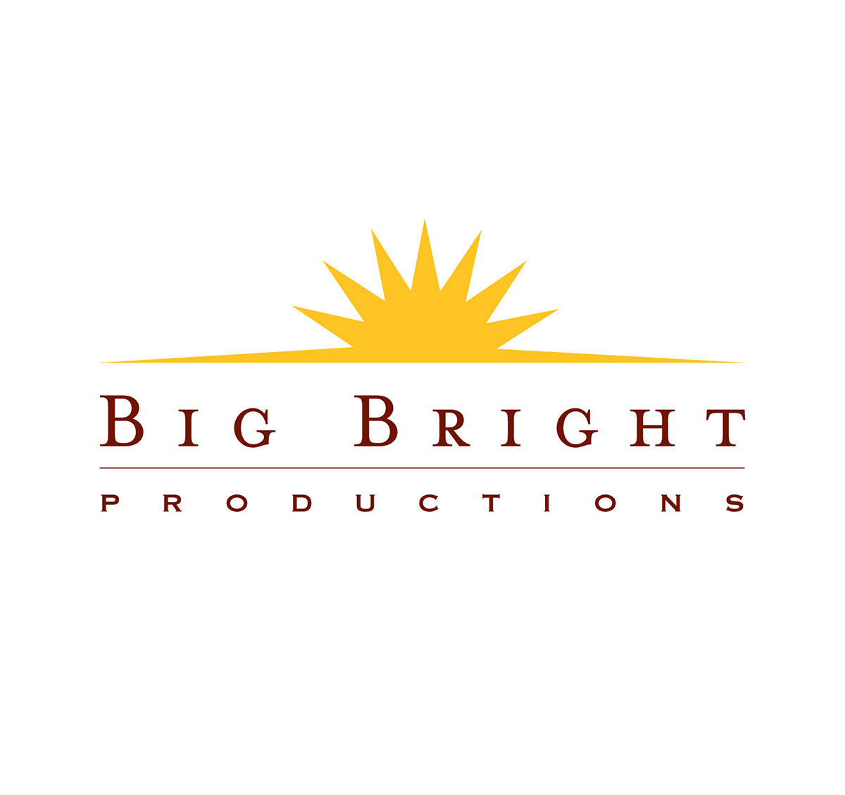 Big Bright Productions films hollywood Movies Sun all caps yellow burgundy