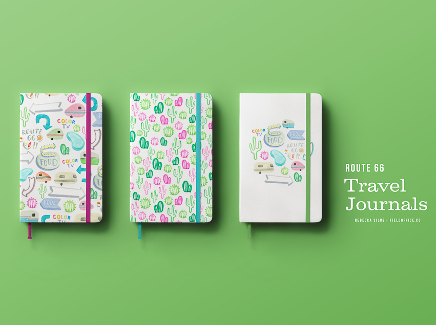 paper products Stationery Travel journals ILLUSTRATION  surface design HAND LETTERING