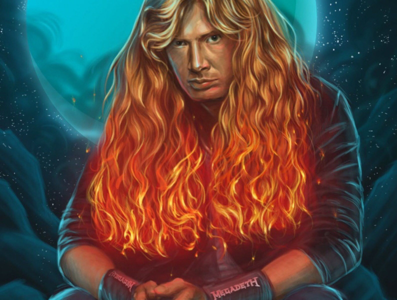 megadeth Thrash Metal rock metal ILLUSTRATION  Digital Art  Drawing  fire Dave Mustaine thrash