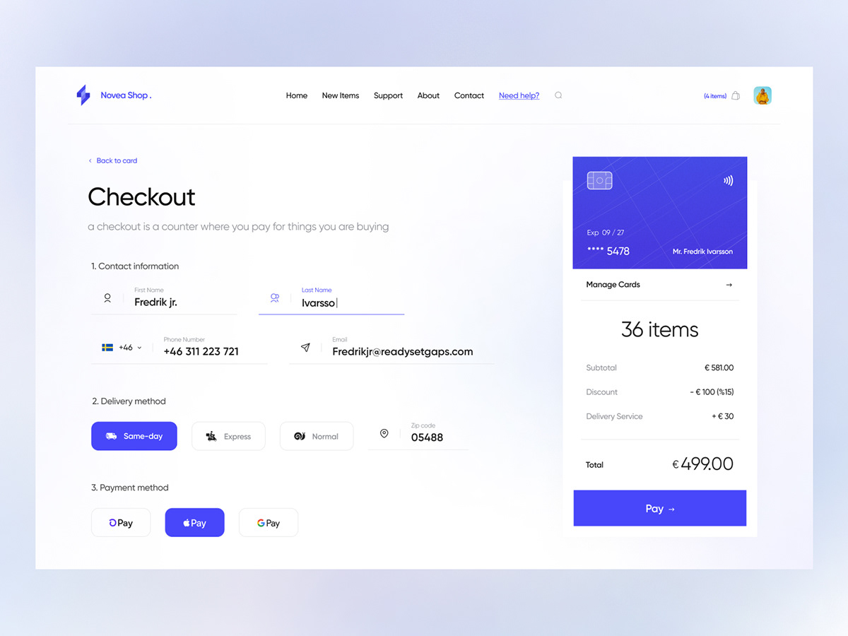 checkout Ecommerce Pay payment shop store UI UX design Web Website