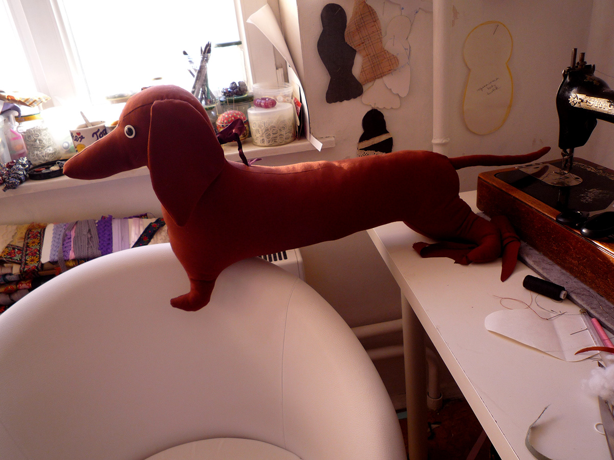 sausage dog dog stuffed dachshund weiner soft toy textile dog