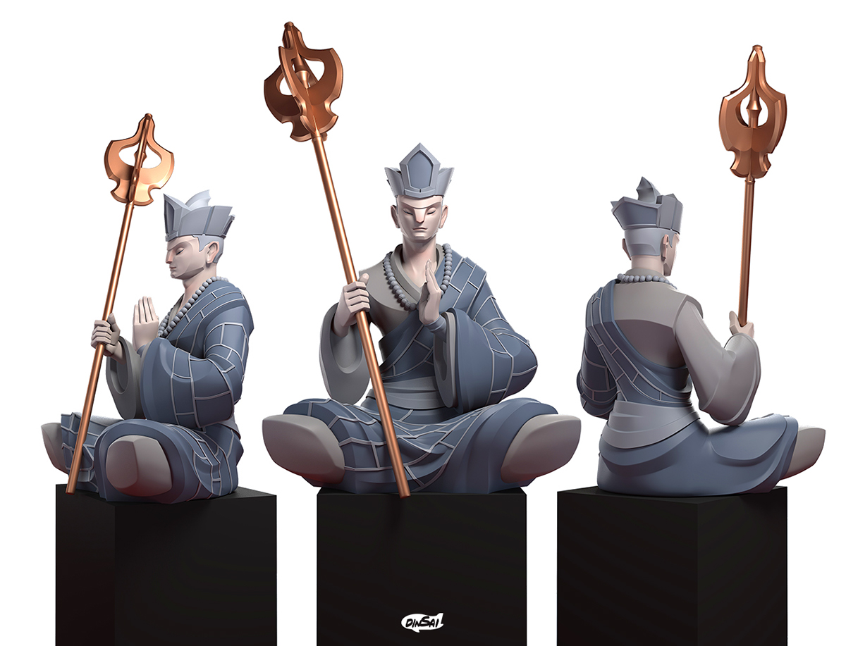 Xuanzang legend Buddhist model characters design art figure Stylize