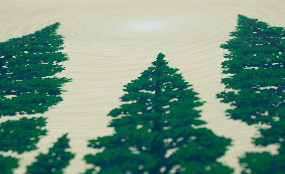 art Printing screenprint silkscreen printmaking traditional trees forest Nature SKY clouds Sun