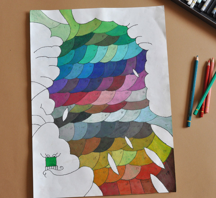 color scheme art exercise Practice paper graphics gel pen gouache